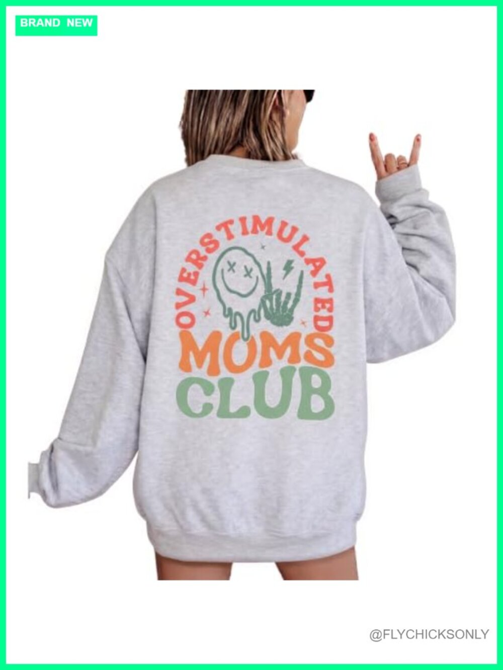 Oversized Mama Graphic Sweatshirt Crewneck Long Sleeve Pullover